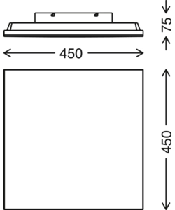 Plafoniera led "frameless" 45x45, 24w