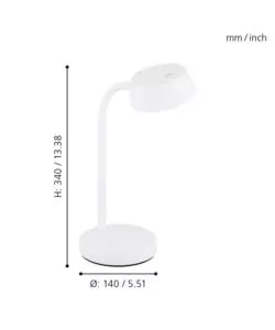 Lampada da tavolo led 'cabales' bianco 4,5w, 490 lm