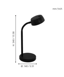 Lampada da tavolo led 'cabales' nero 4,5w, 490 lm