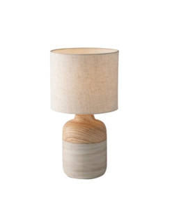 Lampada 'woody' in ceramica e tessuto effetto legno, h 41 cm