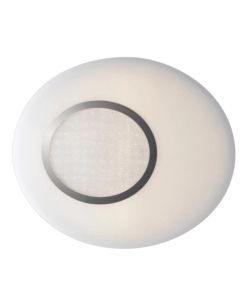 Plafoniera led 'gioia' in vetro e metallo cromato, 45x39,2x6 cm