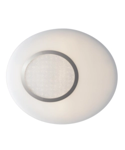 Plafoniera led 'gioia' in vetro e metallo cromato smart intec, 60x51,8x6 cm