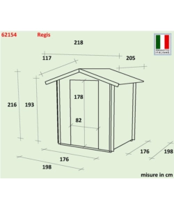 Casetta in legno da giardino alce "regis" 198x198x216 cm