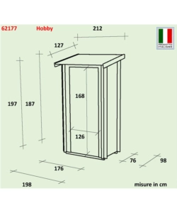 Casetta in legno da giardino alce "hobby" porta doppia  198x98x197 cm