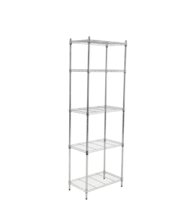 SCAFFALE IN METALLO CROMATO 5 RIPIANI, 59X34X174 CM