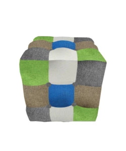 Pouf bellahome "patch" in tessuto multicolore, 35x35x35 cm