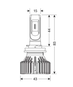 Lampade led per auto 9-32v halo led serie 6 standard - (h8-h9-h11-h16) - 30w - pgj19-x - 2 pz  - scatola  57786