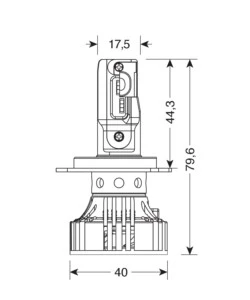 Lampade led per auto 9-32v halo led serie 7 compact - (h4) - 36w - p43t - 2 pz  - scatola  57777