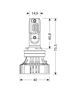 Lampade led per auto 9-32v halo led serie 7 compact - (h8-h9-h11-h16) - 36w - pgj19-x - 2 pz  - scatola  57779