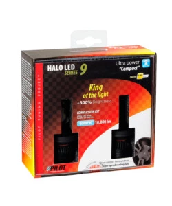 Lampade led per auto 9-32v halo led serie 9 ultra power compact - (h4) - 45w - p43t - 2 pz  - scatola  57763