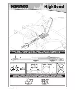 Porta bicicletta da tetto "highroad"  con fissaggio ruota anteriore colore nero y8002124