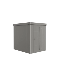 Casetta da giardino biohort 'neo 2a' in acciaio zincato colore grigio quarzo metallizzato con porta battente semplice 180x236x222 cm - cod. 87006