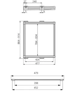 Portapantaloni estraibile moka adattabile 864-914 mm