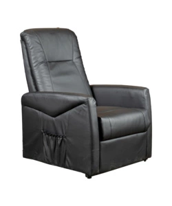 Poltrona massaggiante bellahome 'siena' con recliner elettrico in ecopelle nero 75x93x105 cm