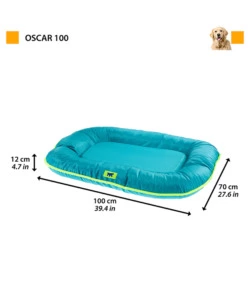 Cuscino per cani 'oscar 100' azzurro, 100x70x12 cm - ferplast