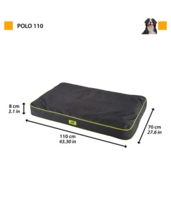 Cuscino 'polo 110' nero, 110x70x8 cm - ferplast