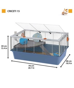 Gabbia per criceti 15 bianco e blu,  78x48x39 cm - ferplast