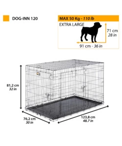 Box pieghevole per cani 'dog-inn 120' nero, 123x76x81 cm