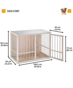 Cuccia in legno per cani 'dog fort' da interno, 100,5x59x82,5 cm - ferplast