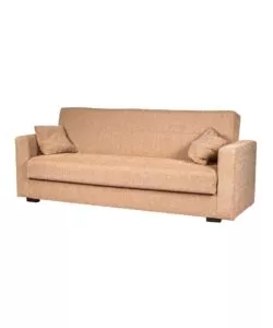 Divano letto 'nora' 3 posti tessuto beige, 212x80x87 cm