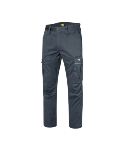 Diadora pantaloni da lavoro staff stretch cargo grigio, tg. m