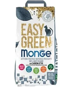 Lettiera igienica per gatti vegetale monge 'easy green' 10 litri