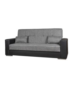 Divano letto 'padova' 3 posti nero e grigio, 230x97x93 cm