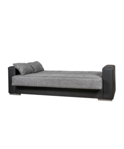 Divano letto "padova" 3 posti nero e grigio, 230x97x93 cm