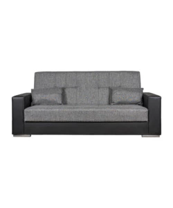 Divano letto "padova" 3 posti nero e grigio, 230x97x93 cm