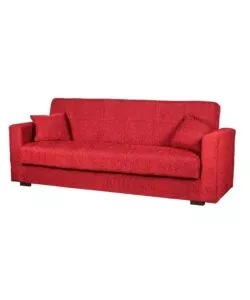 Divano letto 'nora' 3 posti in tessuto rosso, 212x80x87 cm