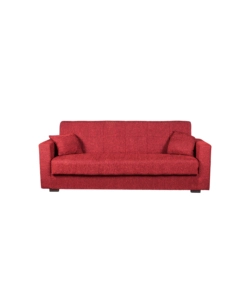 Divano letto "nora" 3 posti in tessuto rosso, 212x80x87 cm