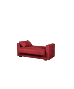 Divano letto "nora" 2 posti in tessuto rosso, 155x80x87 cm