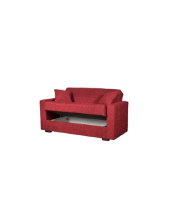 Divano letto "nora" 2 posti in tessuto rosso, 155x80x87 cm