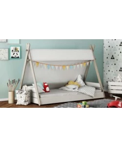 Letto singolo per bambini a tenda, 95,6x159,5x107,7 cm