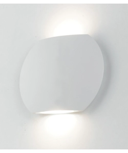 Applique led "miura" in alluminio goffrato bianco 2x3w, 520 lm