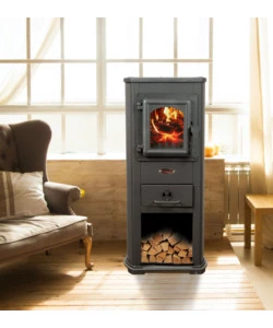 Stufa a legna ignip "berna lux" grigio 7 kw