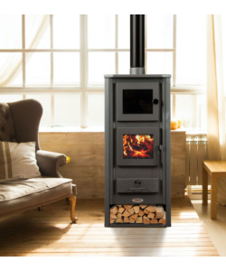 STUFA A LEGNA CON FORNO IGNIP "ROMA" BEIGE 12 KW