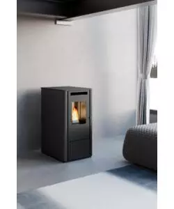 Stufa a pellet punto fuoco "thelma" nero 8 kw