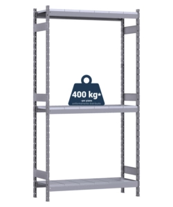 Scaffale in metallo 'kompos' rack pesante con 3 piani a pianett, 186x50x240 cm portata 1200 kg - grima