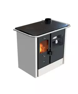 Cucina a legna con forno vulcania "atena" bianco 8,35 kw