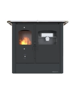 Cucina a legna con forno vulcania 'atena' nero 8,35 kw