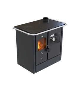 Cucina a legna con forno vulcania "atena" nero 8,35 kw