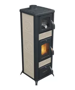 Stufa a legna con forno vulcania 'rina' beige 6,1 kw