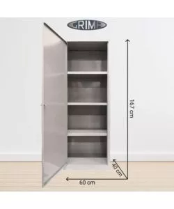 Armadio multiuso in metallo grima con 3 piani, 60x40x167 cm