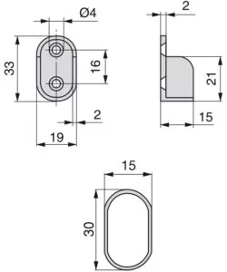 Kit 2 bastoni appendiabiti ovali con supporti, 950 mm