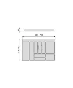 Portaposate per cassetti da cucina, modulo 80 cm