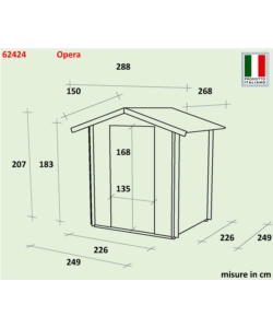 Casetta in legno da giardino alce "opera" 249x249x207h cm