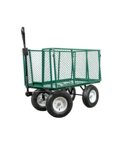 Carrello da giardino pieghevole in acciaio con sacca e cestello, 107x55x85 cm