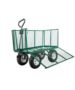 Carrello da giardino pieghevole in acciaio con sacca e cestello, 107x55x85 cm