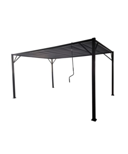 Gazebo pergola bioclimatica da esterno eurogarden 'louver' in acciaio grigio, 3x3 m